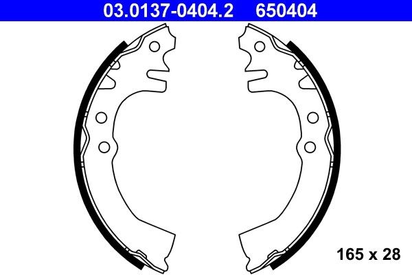 Image of ATE 03.0137-0404.2 Brake Shoe Set