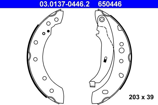 Image of ATE 03.0137-0446.2 Brake Shoe Set