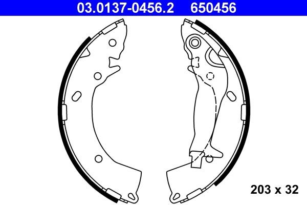 Image of ATE 03.0137-0456.2 Brake Shoe Set