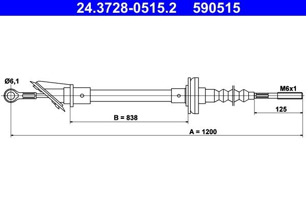 Image of ATE 24.3728-0515.2 Clutch Cable