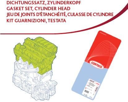 Image of CORTECO 418093P Gasket Set, cylinder head