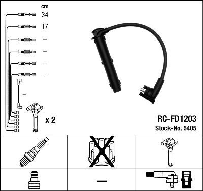 Image of NGK 5405 Ignition Cable Kit