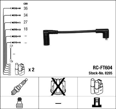Image of NGK 8205 Ignition Cable Kit