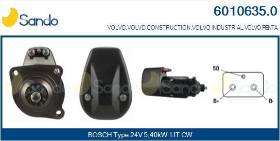 SANDO 6010635.0 Anlasser für VOLVO FL 10 LKW in Original Qualität
