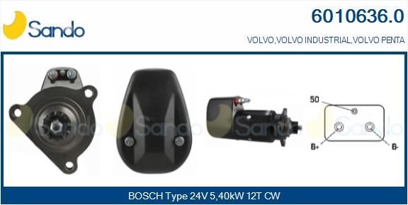 SANDO 6010636.0 Anlasser für VOLVO FS 7 LKW in Original Qualität