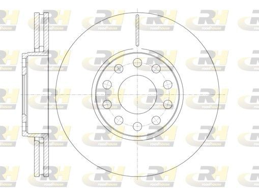 DSX6122710 ROADHOUSE Front Axle, 288x25mm, 10, Vented Ø: 288mm, Num. of holes: 10, Brake Disc Thickness: 25mm Brake rotor 61227.10 buy
