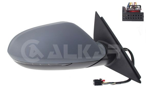 ALKAR 6140786 Wing mirror Right, primed, Electric, Heatable, Aspherical, for left-hand drive vehicles