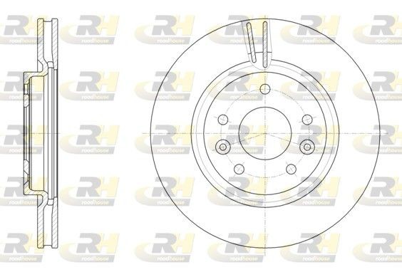 ROADHOUSE 61581.10 Brake disc Front Axle, 296x26mm, 5, Vented