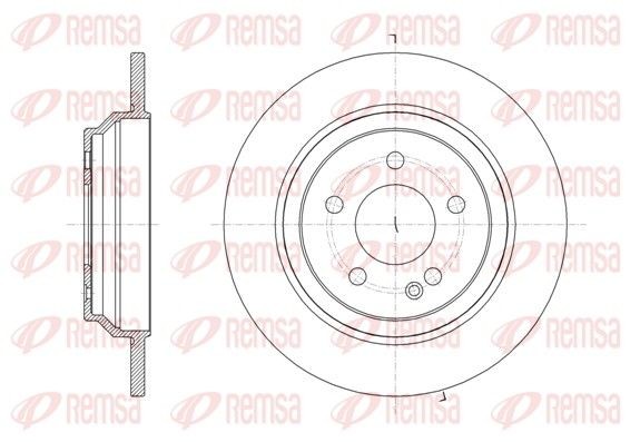 REMSA 61616.00 Brake disc Rear Axle, 300x12mm, 5, 5+1, solid