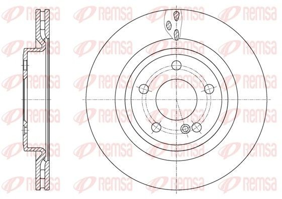REMSA 61633.10 Brake disc Rear Axle, 295x22mm, 5, 5+1, Vented