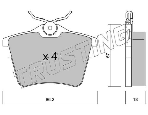 24135 TRUSTING excl. wear warning contact, not prepared for wear indicator Thickness 1: 18,0mm Brake pads 618.0 buy