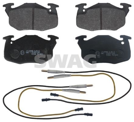 62 91 6291 SWAG Brake pad set CITROËN Front Axle, incl. wear warning contact
