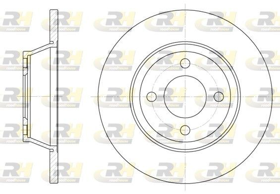 DSX628700 ROADHOUSE Front Axle, 280x13mm, 4, solid Ø: 280mm, Num. of holes: 4, Brake Disc Thickness: 13mm Brake rotor 6287.00 buy