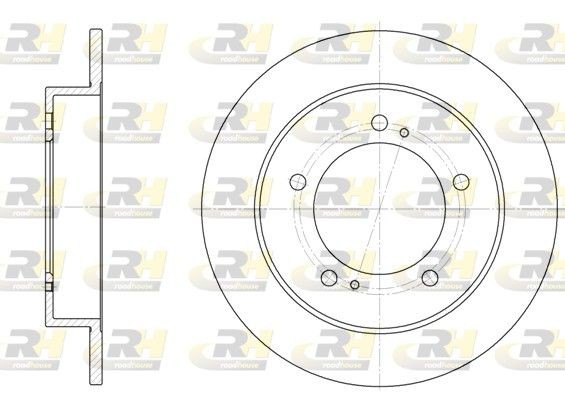 DSX633100 ROADHOUSE Front Axle, 289x10mm, 5, solid Ø: 289mm, Num. of holes: 5, Brake Disc Thickness: 10mm Brake rotor 6331.00 buy