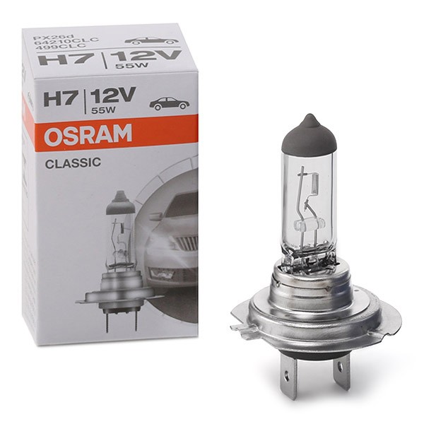64210CLC OSRAM H7 12V 55W PX26d, 4200K, Halogène, CLASSIC Ampoule,  projecteur longue portée