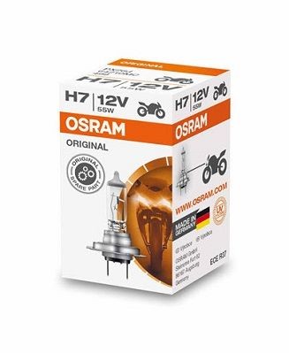 H7 OSRAM ORIGINAL MOTORCYCLE H7 12V 55W PX26d, 3200K, Halogen High beam bulb 64210MC buy