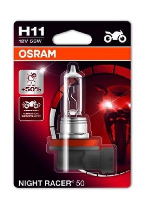 OSRAM NIGHT RACER 50 64211NR5-01B Bulb, spotlight H11 12V 55W PGJ19-2, 3400K, Halogen