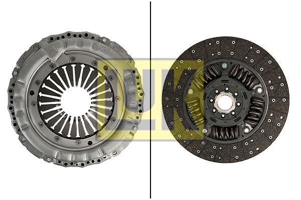 LuK BR 0222 with clutch pressure plate, with clutch disc, without clutch release bearing, 430mm Ø: 430mm Clutch replacement kit 643 3424 09 buy