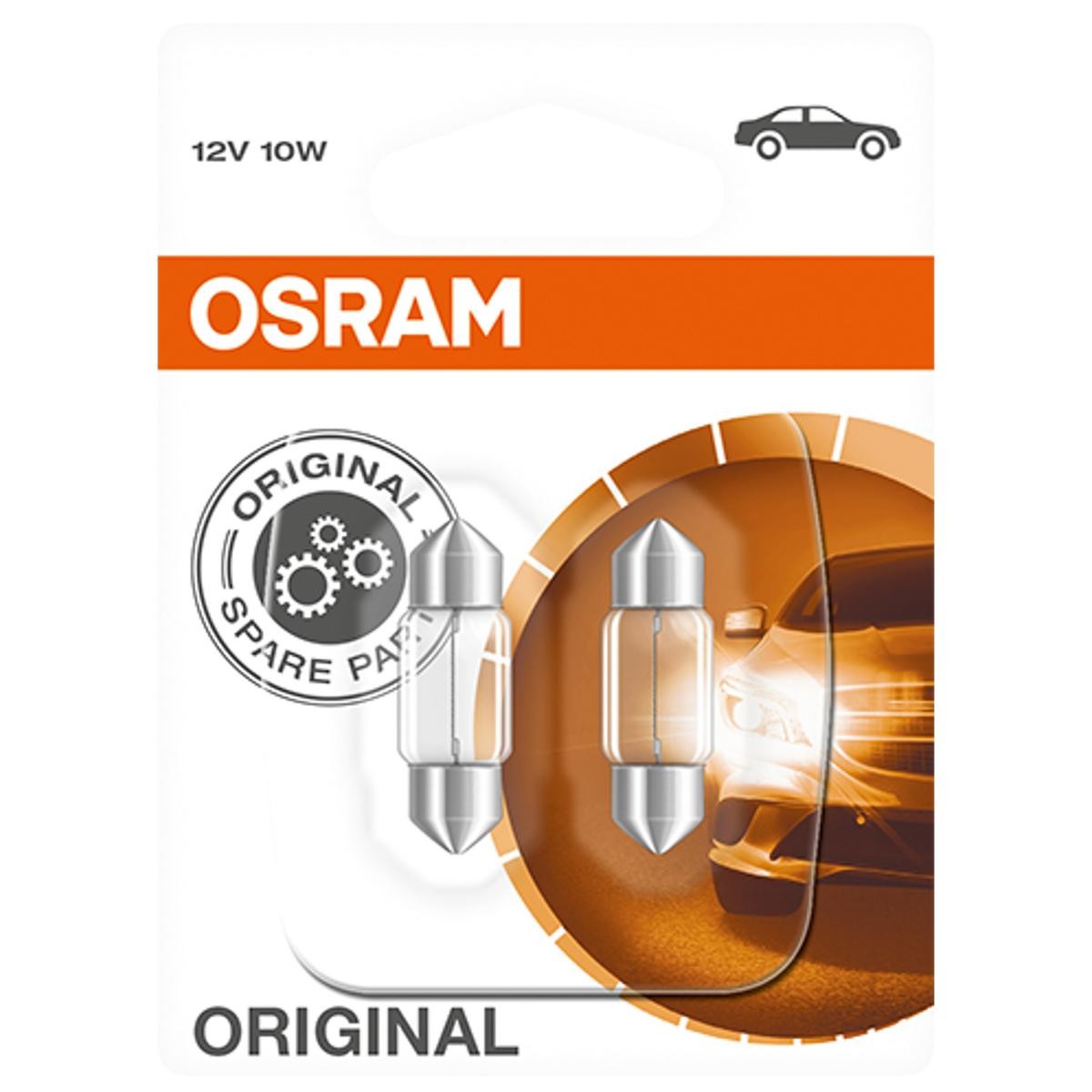 Passenger compartment light OSRAM ORIGINAL LINE Socket Bulb, 12V, 10W, ORIGINAL - 6438-02B
