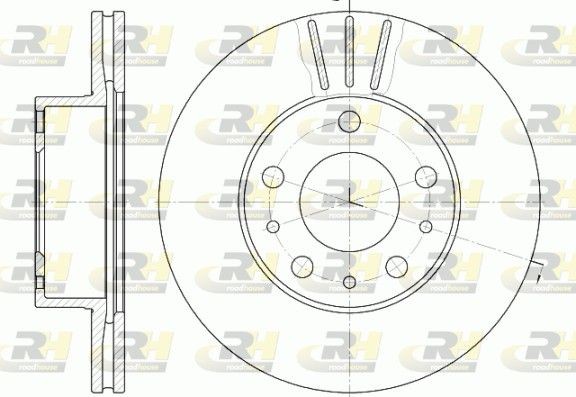 6476.10 ROADHOUSE Brake rotors CITROËN Front Axle, 280x24mm, 5, Vented