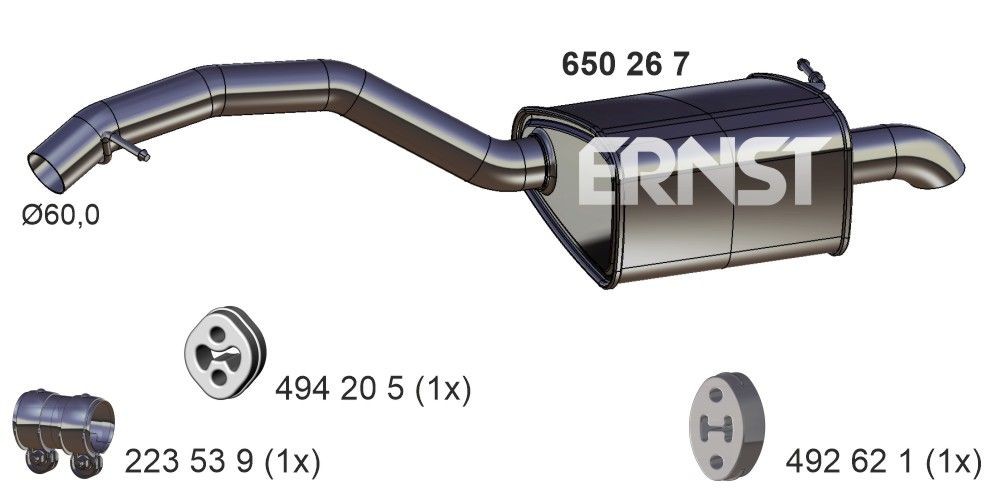 ERNST 650267 Rear silencer