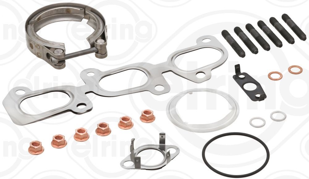 651.020 ELRING Mounting kit, charger SKODA with gaskets/seals, with bolts/screws