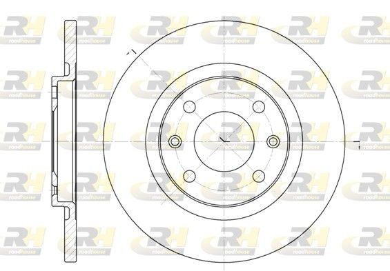 DSX653600 ROADHOUSE Front Axle, 266x13mm, 4, solid Ø: 266mm, Num. of holes: 4, Brake Disc Thickness: 13mm Brake rotor 6536.00 buy