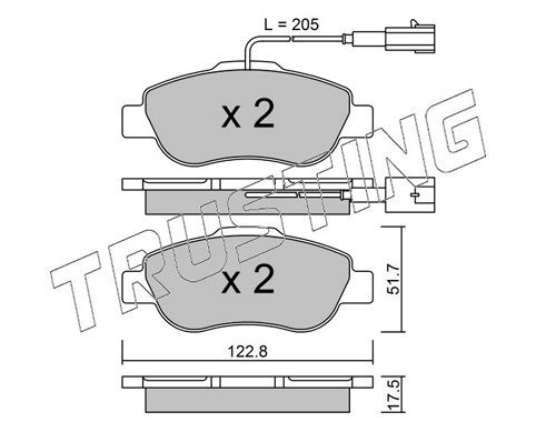 24072 TRUSTING incl. wear warning contact Thickness 1: 17,5mm Brake pads 654.2 buy