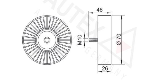 AUTEX Deflection / Guide Pulley, v-ribbed belt 654137