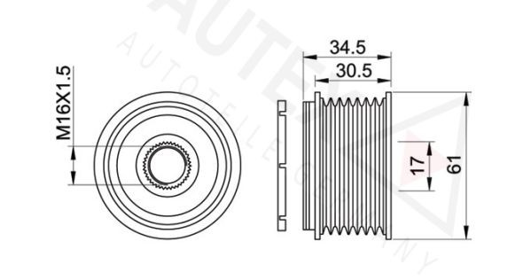 AUTEX Alternator Freewheel Clutch 654195