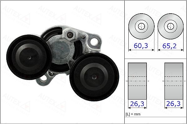 AUTEX 654920 Auxiliary belt tensioner BMW 5 Touring (F11) 525 d xDrive 218 hp Diesel 2017