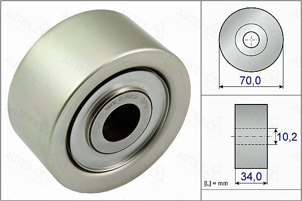 AUTEX Ø: 70mm Deflection / Guide Pulley, v-ribbed belt 655117 buy