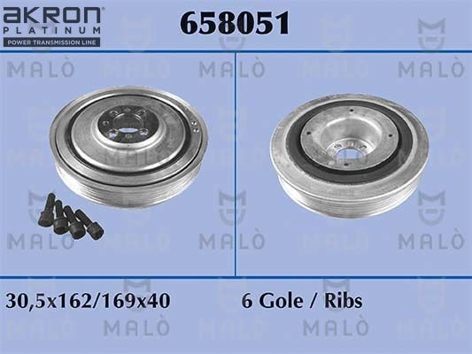 MALÒ 658051 Crank pulley FIAT Doblo II Box Body / Estate (263) 1.6 D Multijet 100 hp Diesel 2017 price