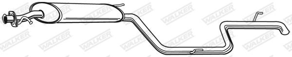 21383 Rear muffler 21383 WALKER Length: 2350mm, without mounting parts