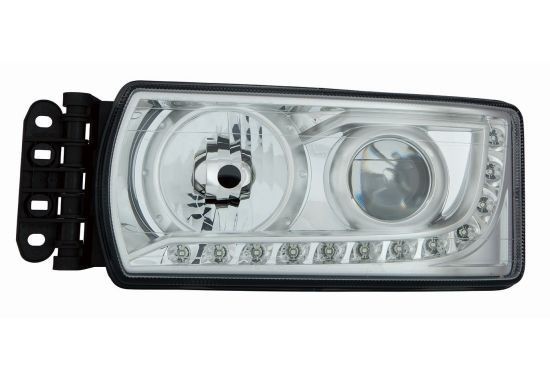 ABAKUS Left, LED, H7/H7, with daytime running light, for right-hand traffic, PX26d Left-hand/Right-hand Traffic: for right-hand traffic, Vehicle Equipment: for vehicles with headlight levelling (mechanical) Front lights 663-1110L-LD-E buy
