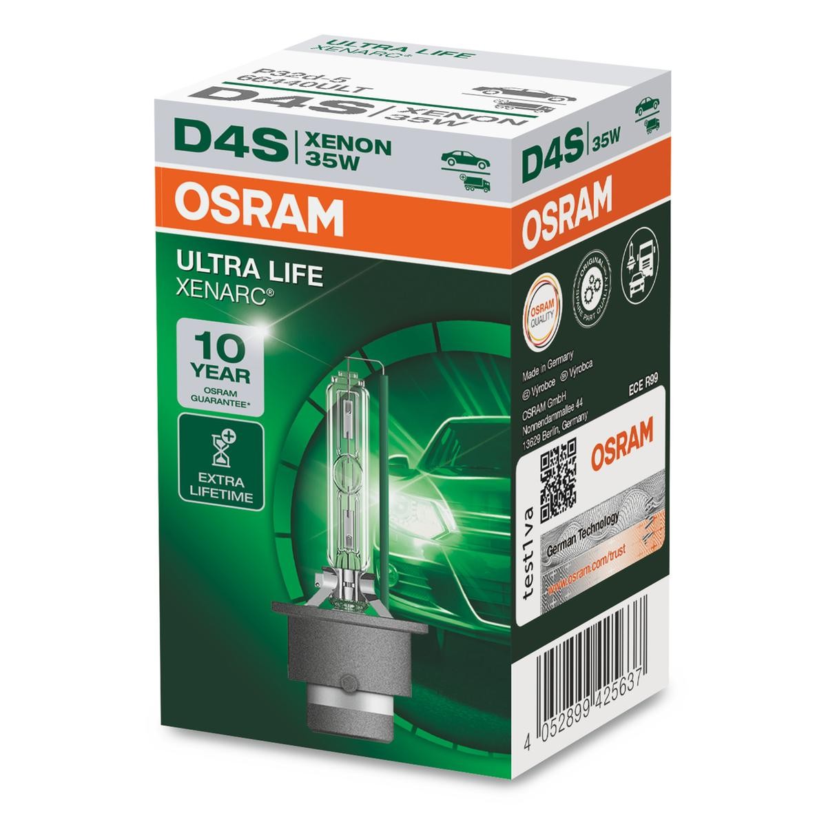 OSRAM XENARC ULTRA LIFE 66440ULT Bulb, spotlight D4S 42V 35W P32d-5, 4300K, Xenon
