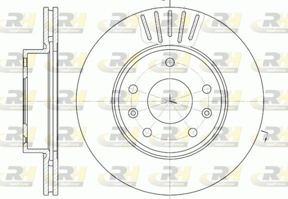 ROADHOUSE 6670.10 Brake disc Front Axle, 276,8, 277x21mm, 5, Vented