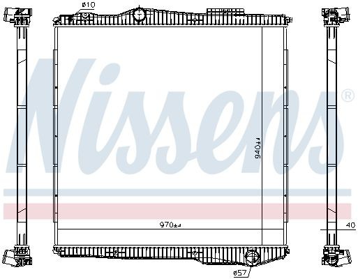 376906301 NISSENS Aluminium, 940 x 970 x 40 mm, without frame, Brazed cooling fins Radiator 672910 buy