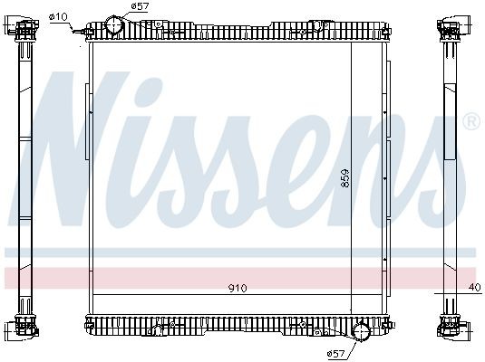 NISSENS Aluminium, 859 x 910 x 40 mm, without frame, Brazed cooling fins Radiator 672920 buy
