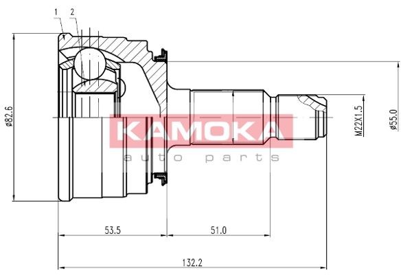 KAMOKA 6748 Joint kit, drive shaft 44010-SR3-020