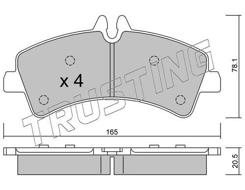 29217 TRUSTING prepared for wear indicator Thickness 1: 20,5mm Brake pads 690.0 buy