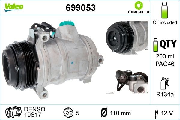 Great value for money - VALEO Air conditioning compressor 699053