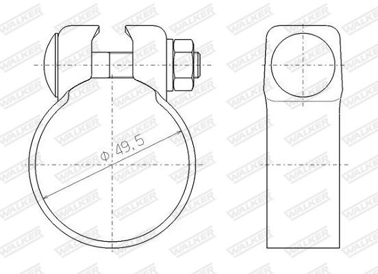 WALKER Clamp, exhaust system 81986