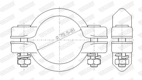 WALKER Clamp, exhaust system 86219