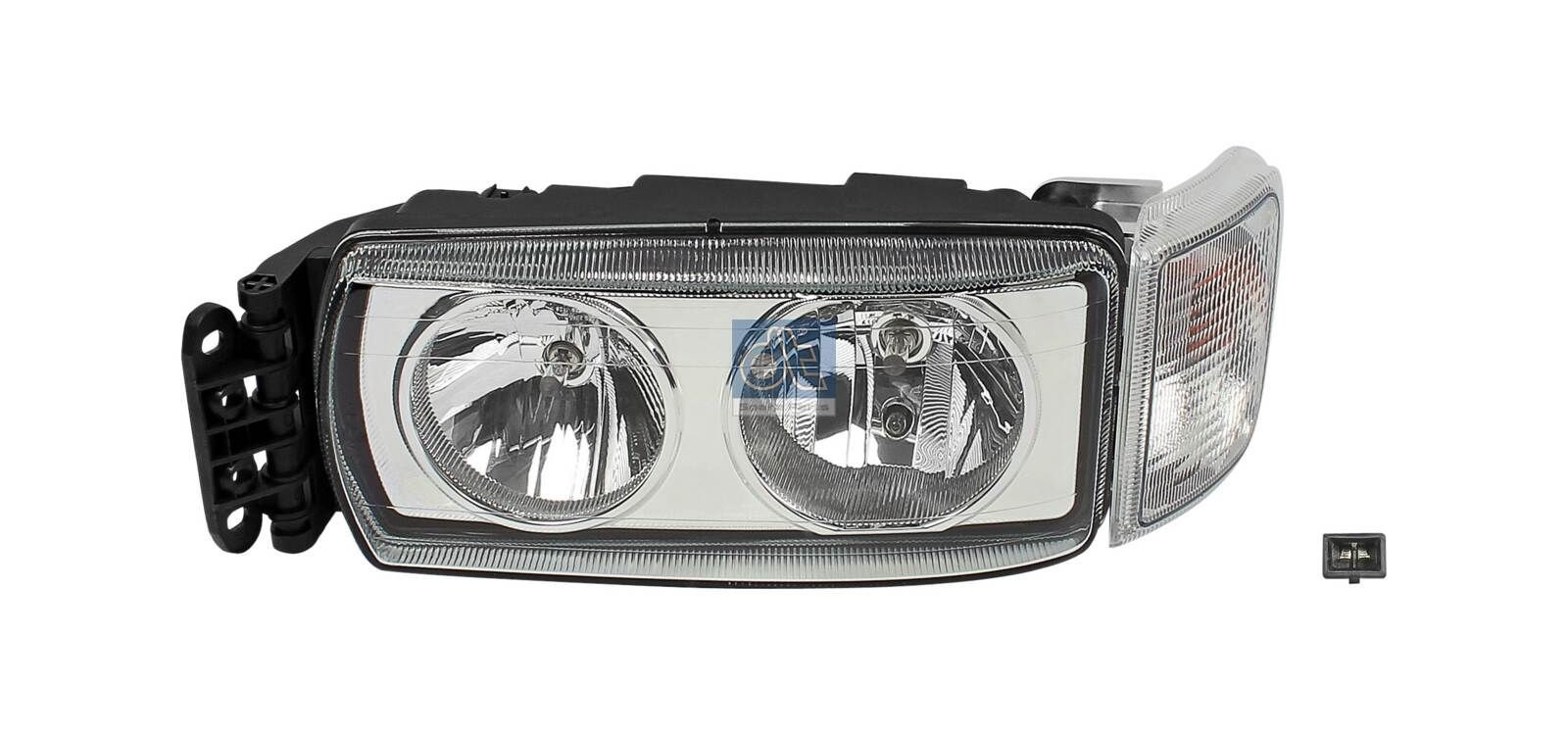 DT Spare Parts 7.25025 Headlight Left, H7, transparent, with indicator, for right-hand traffic