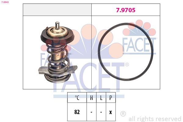 EPS 1.880.842 FACET 7.8842 Engine thermostat 5 0411 0436