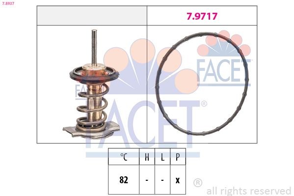 EPS 1.880.937 FACET Opening Temperature: 82°C, Made in Italy - OE Equivalent Thermostat, coolant 7.8937 buy