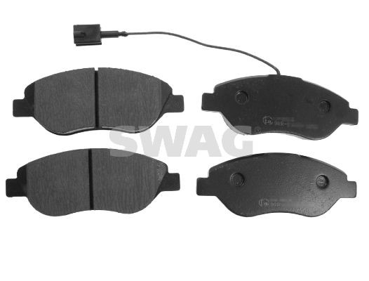 SWAG Front Axle, incl. wear warning contact, with screw set Width: 57,5mm, Thickness 1: 18,3mm Brake pads 70 11 6012 buy