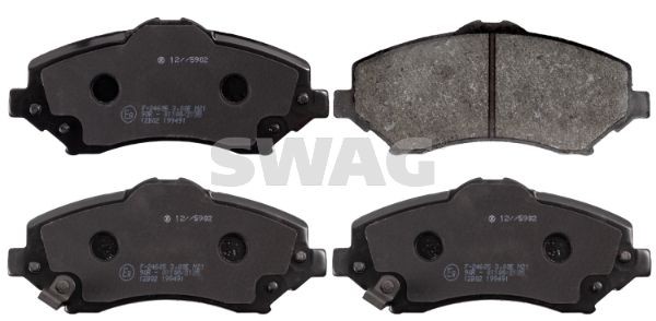 70 11 6063 SWAG Brake pad set DODGE Front Axle, with acoustic wear warning