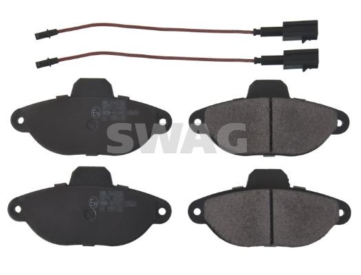 21436 SWAG Front Axle, incl. wear warning contact Width: 55,4mm, Thickness 1: 17mm Brake pads 70 91 6084 buy